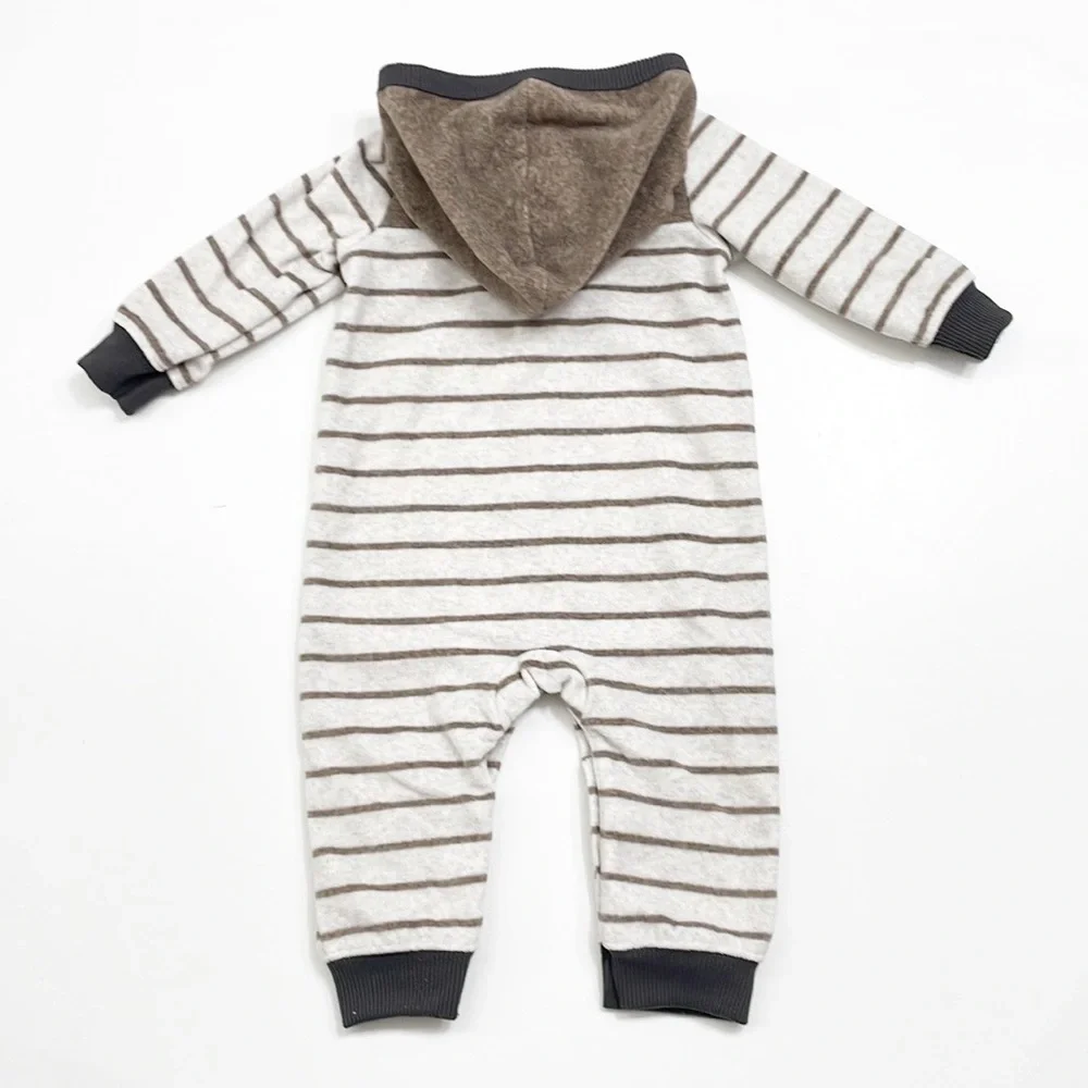 Carter’s striped fleece baby hooded jumpsuit